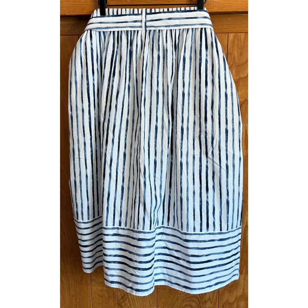 NWT Chico's Palermo Striped Tie-Front Midi Skirt Blue, 3 - Picture 14 of 14